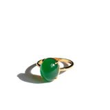 Dew — Green jade stone ring - seree