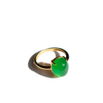 Dew — Green jade stone ring - seree