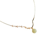 Isla — Green jade and freshwater pearl necklace - seree