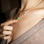 Isla — Green jade and freshwater pearl necklace - seree