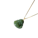 Buddha — Green jade buddha pendant necklace - seree