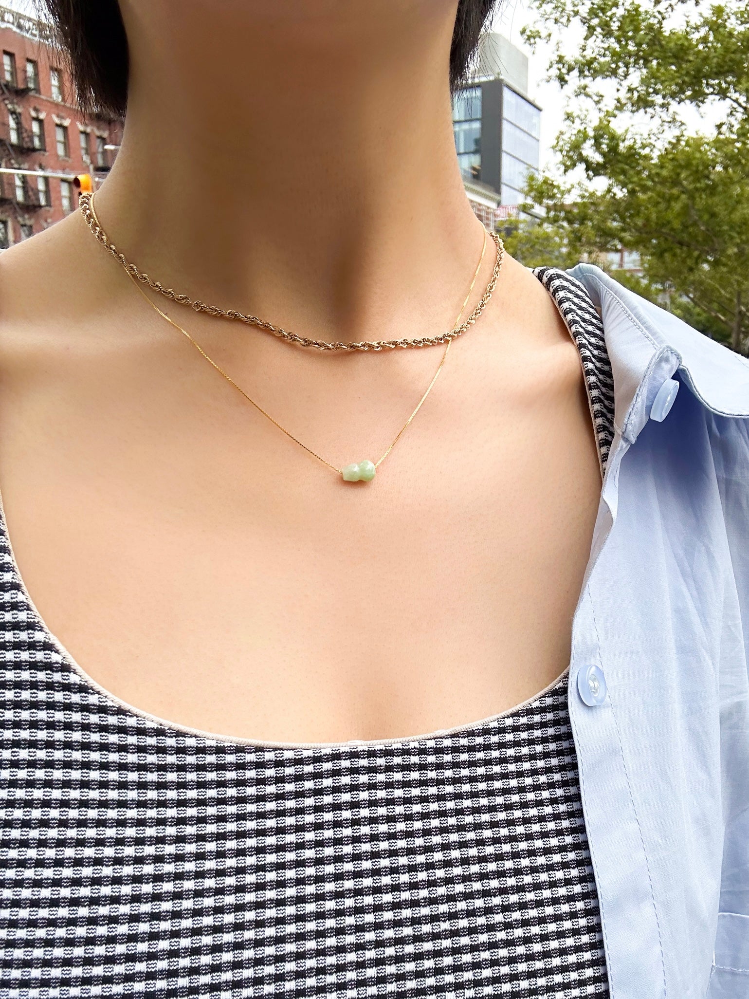 Mini bottle — Jade pendant necklace - seree