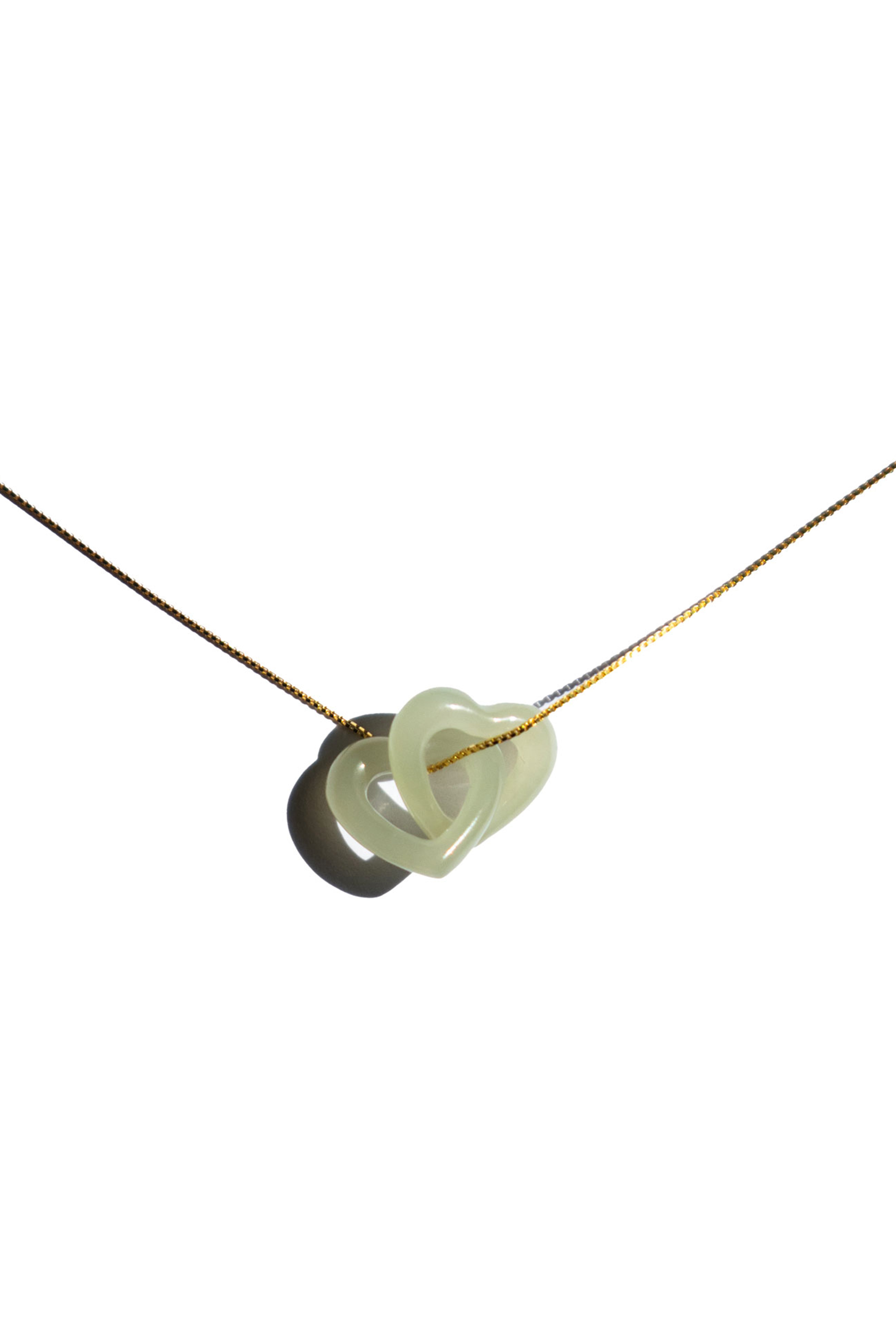 The hearts — Interlocking jade pendant necklace - seree