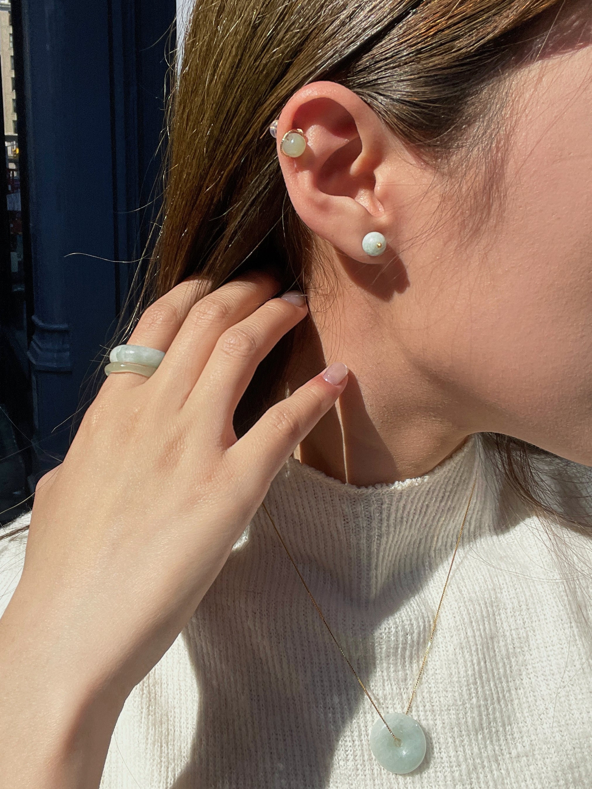 Mira — Jadeite sphere studs - seree