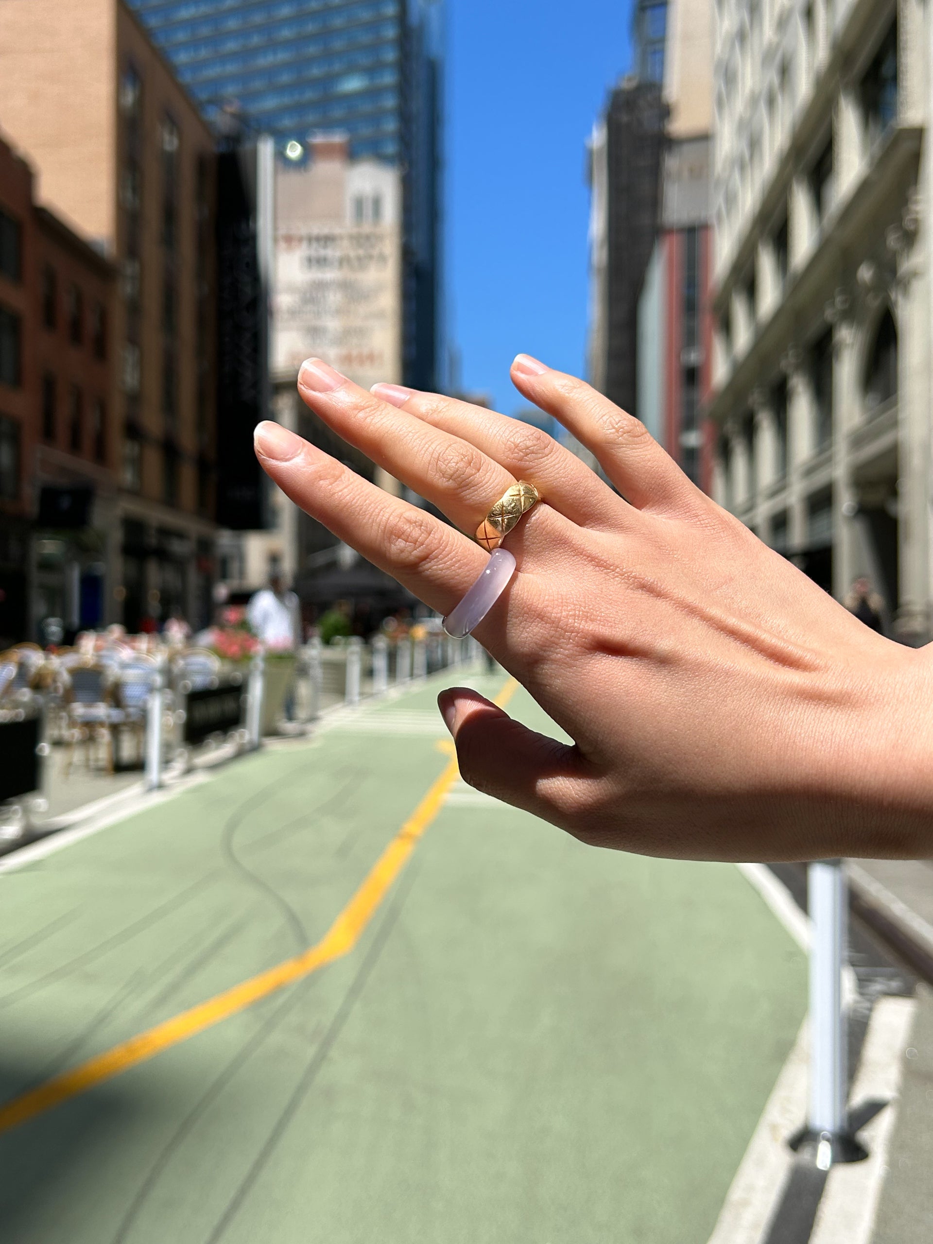 Mist — Grey purple jade stone ring - seree