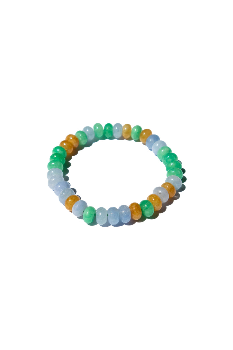 Lavender field — Beaded jade bracelet