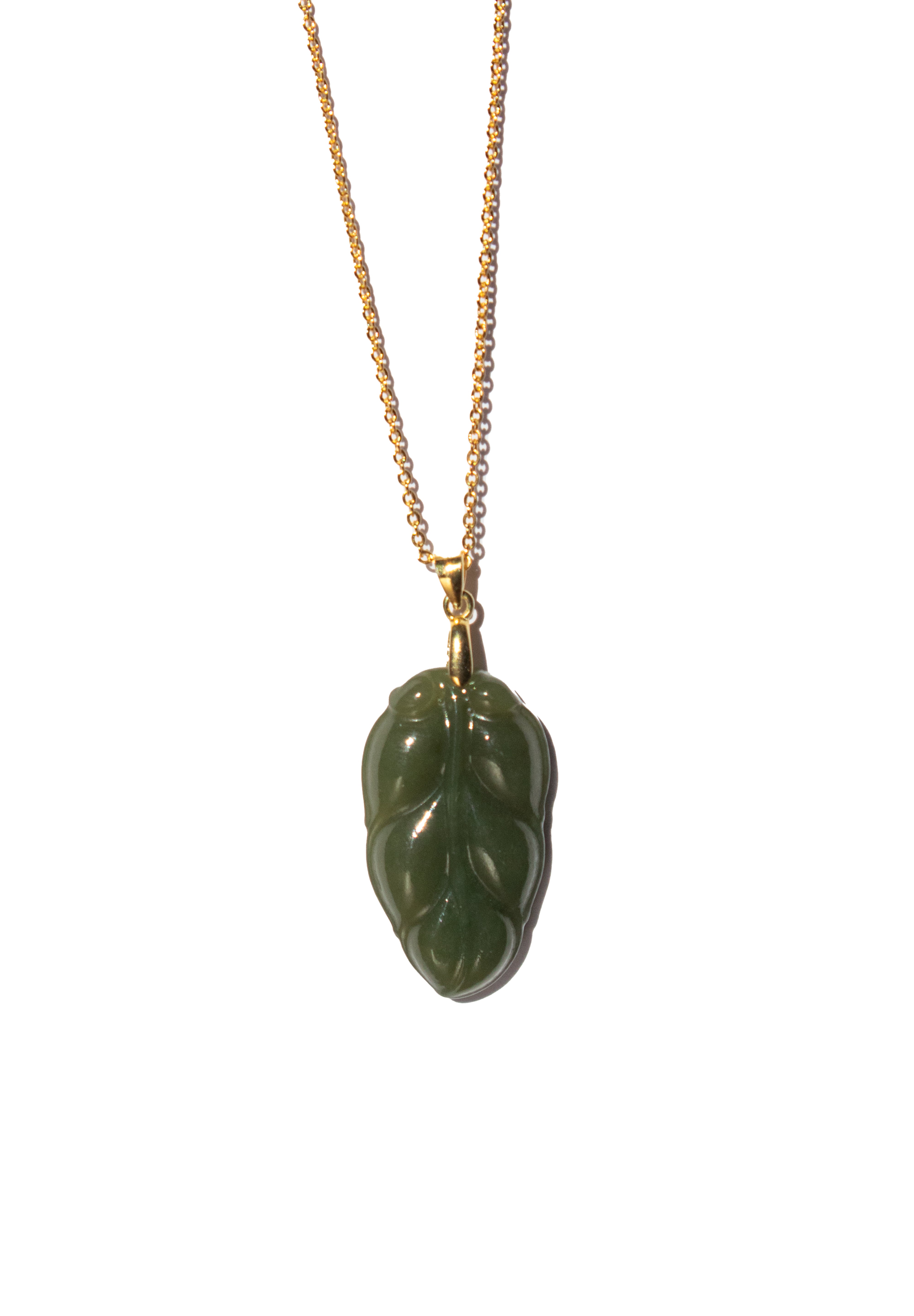 Leaf — Green Jade Pendant Necklace