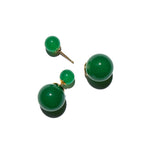 Orbit Duo — Double ended jade stone stud earrings - seree