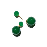 Orbit Duo — Double ended jade stone stud earrings - seree