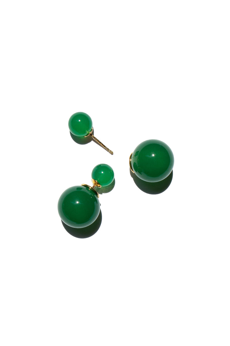 Année du Tigre — Jade avec boucles d'oreilles créoles en or 