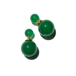 Orbit Duo — Double ended jade stone stud earrings - seree