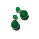 Orbit Duo — Double ended jade stone stud earrings - seree