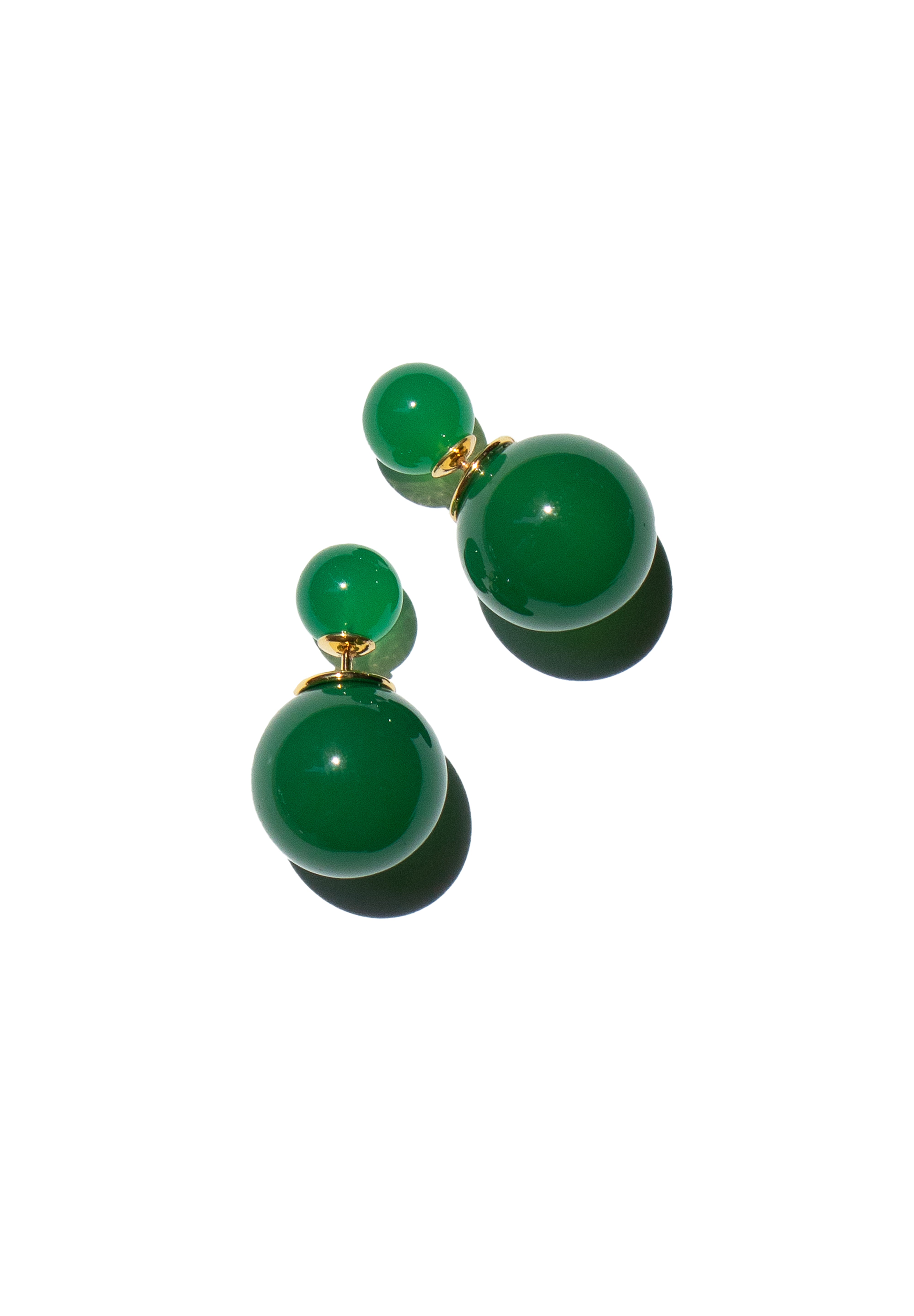 Orbit Duo — Double ended jade stone stud earrings - seree