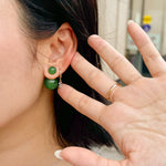 Orbit Duo — Double ended jade stone stud earrings - seree