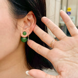 Orbit Duo — Double ended jade stone stud earrings - seree