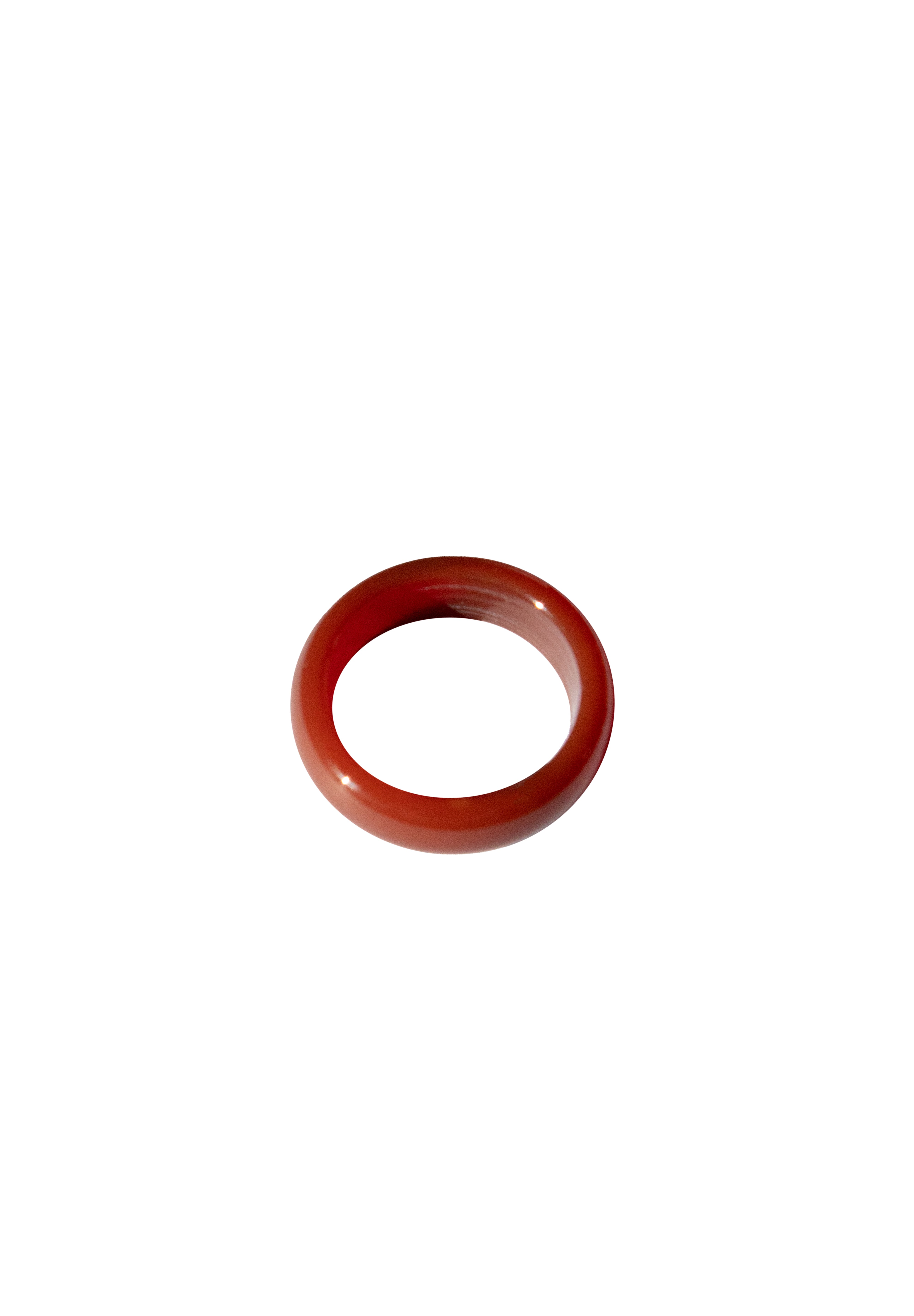 Persimmon — Dark orange jade stone ring - seree