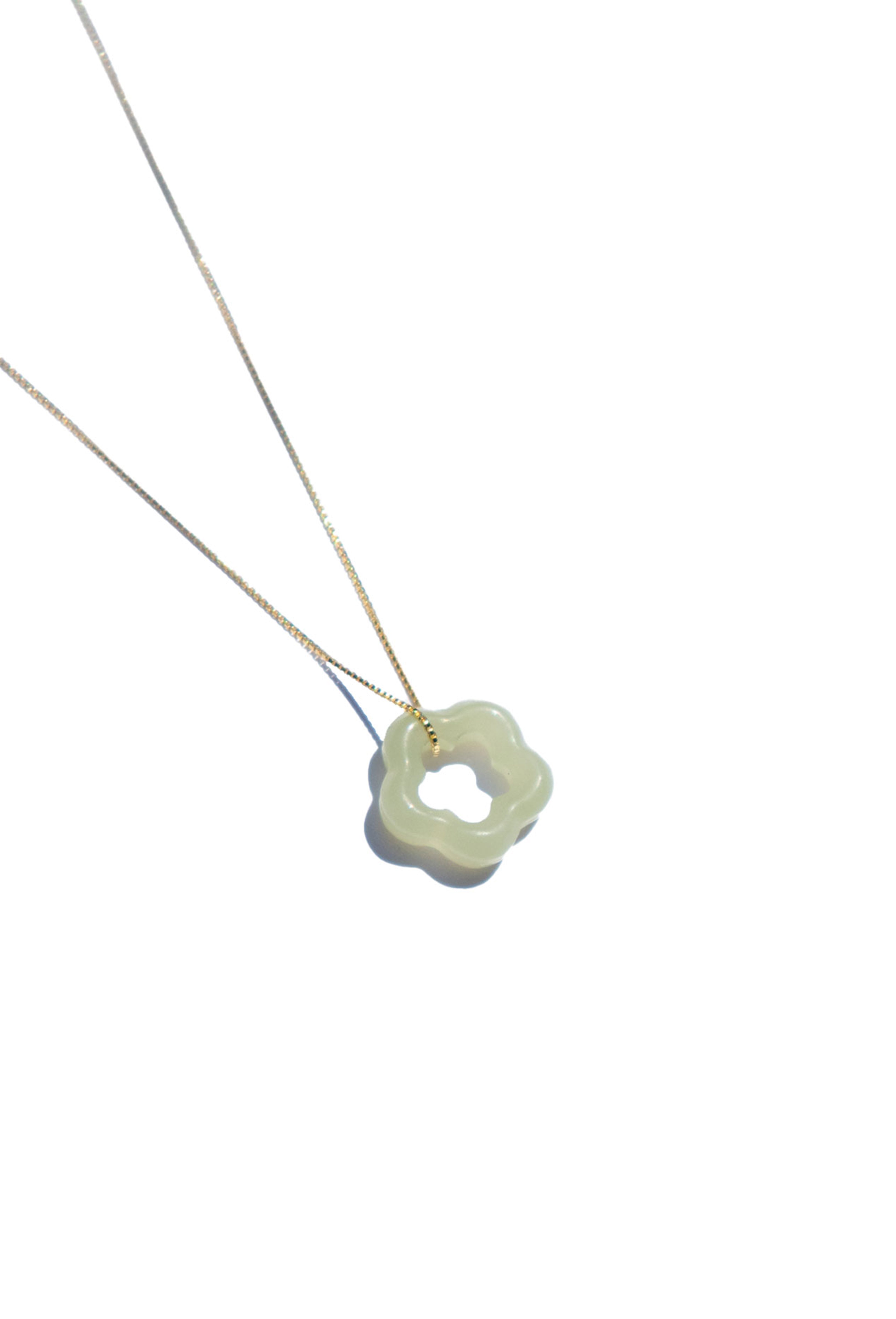 Plum blossom — Green jade pendant necklace - seree