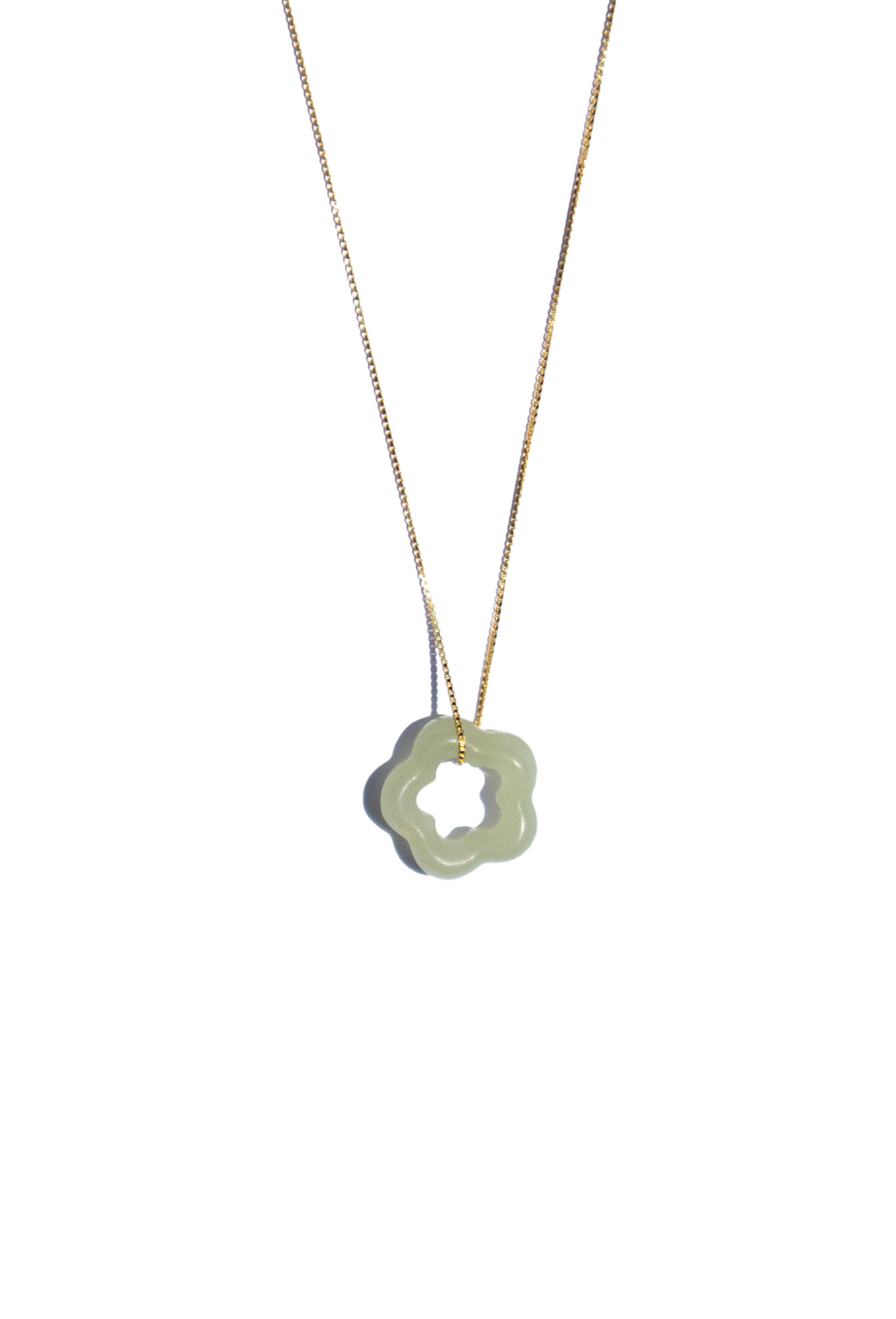 Plum blossom — Green jade pendant necklace - seree