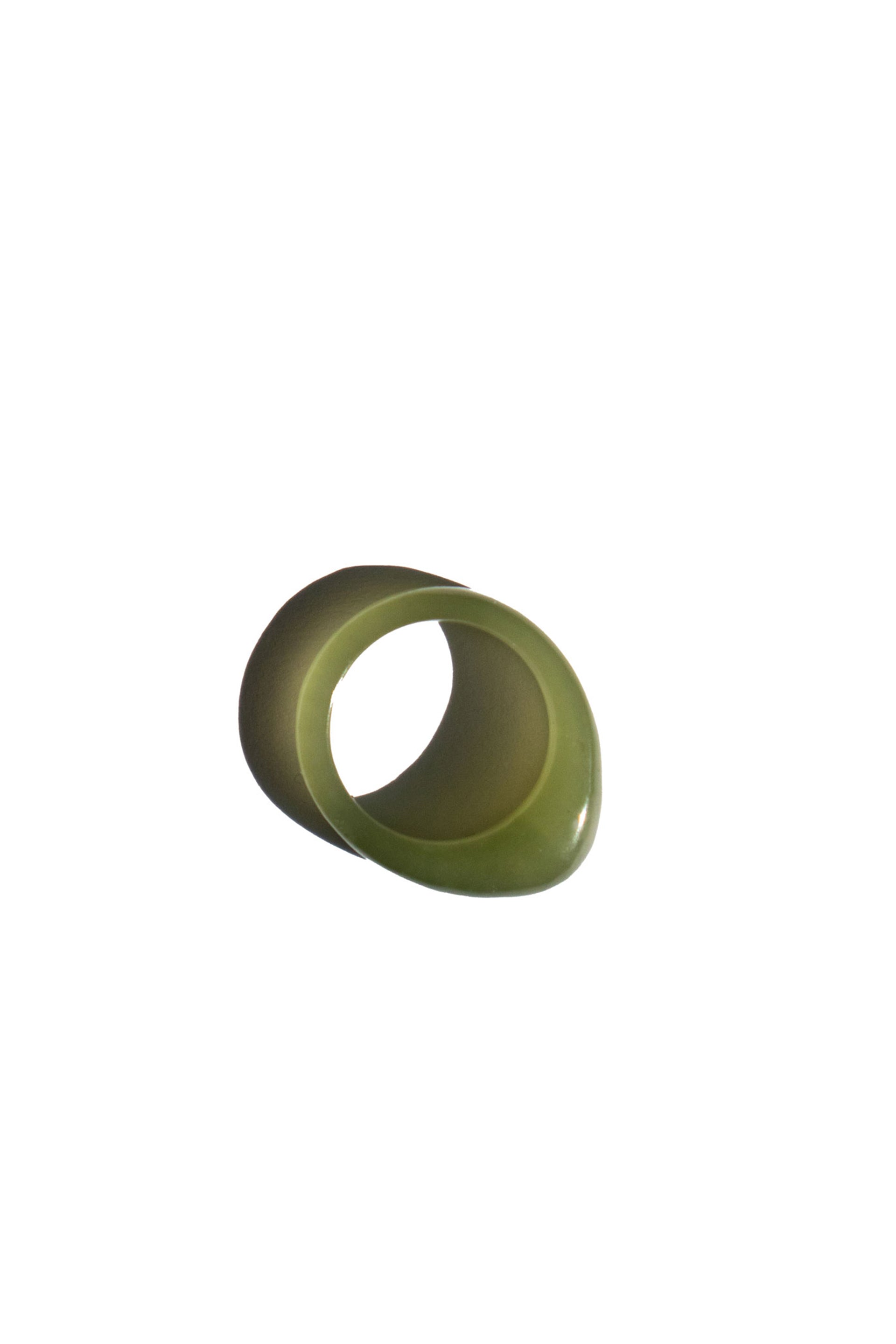 Pyra — Teardrop green jade ring - seree