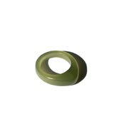 Pyra — Teardrop green jade ring - seree