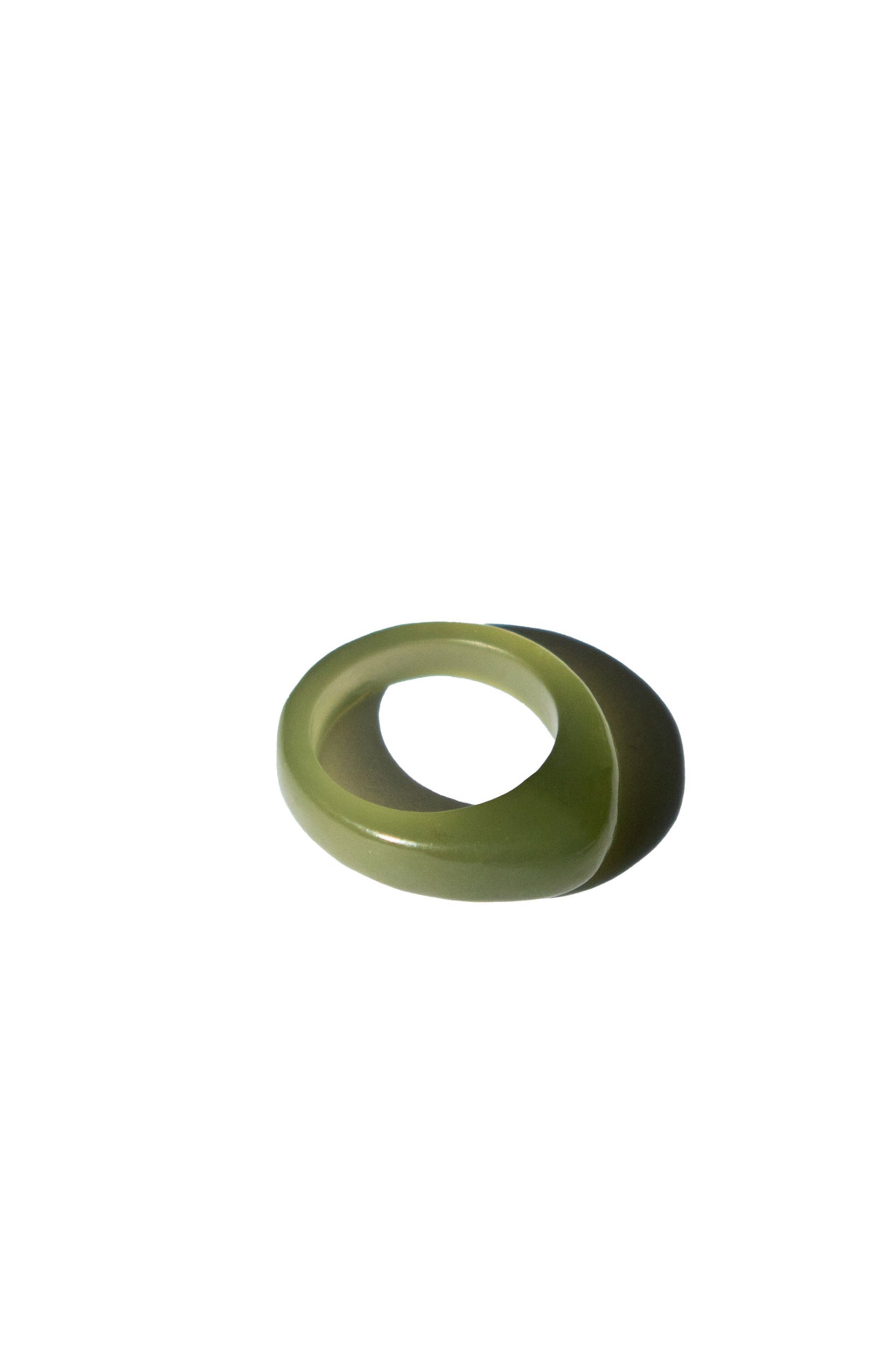 Pyra — Teardrop green jade ring - seree