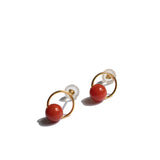 Red bean — Red agate earrings - seree