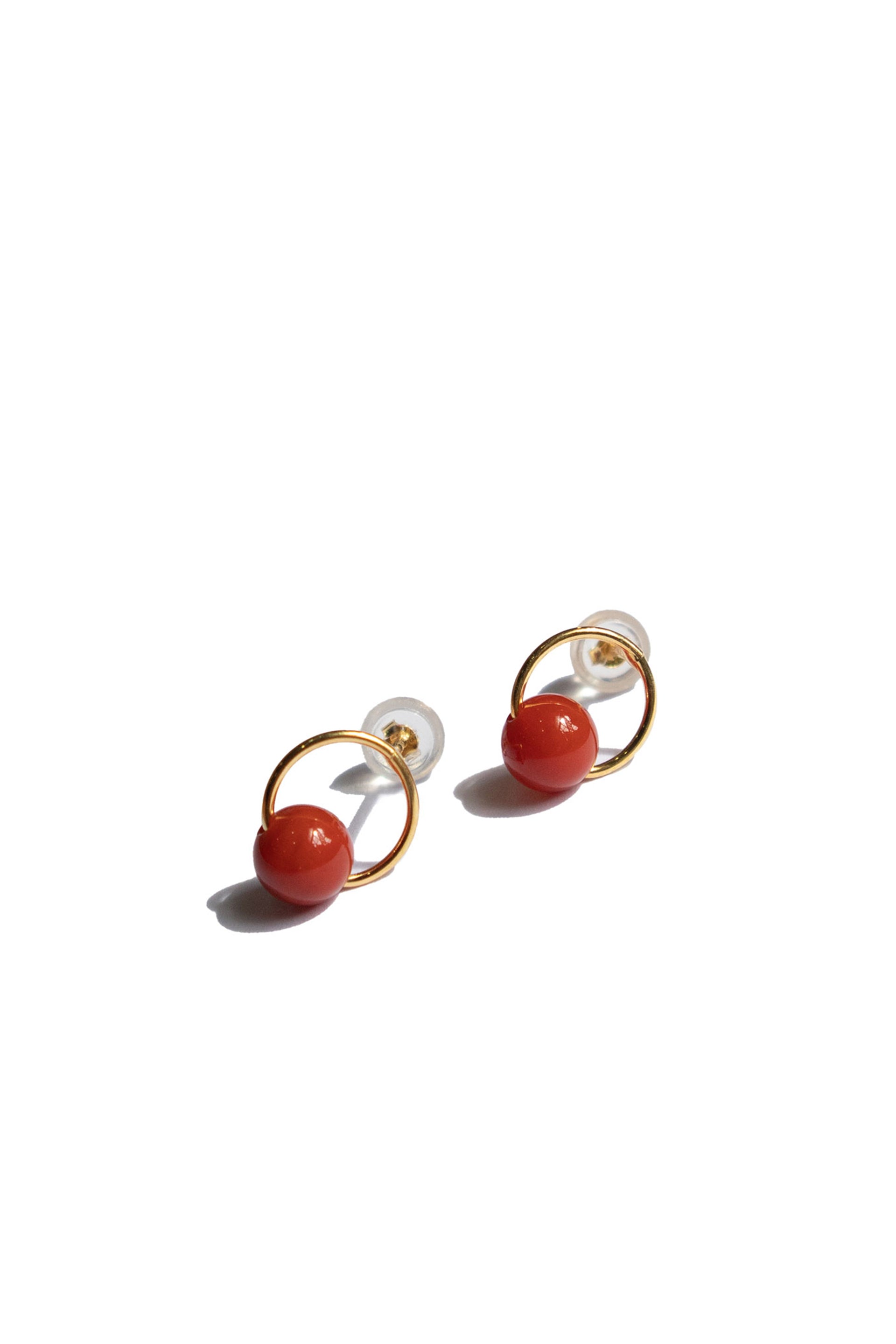 Red bean — Red agate earrings - seree