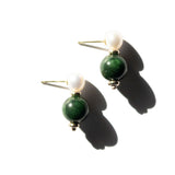 Robyn — Pearl jade stone drop earrings - seree