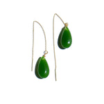 Waterdrop — Lab jade drop earrings - seree