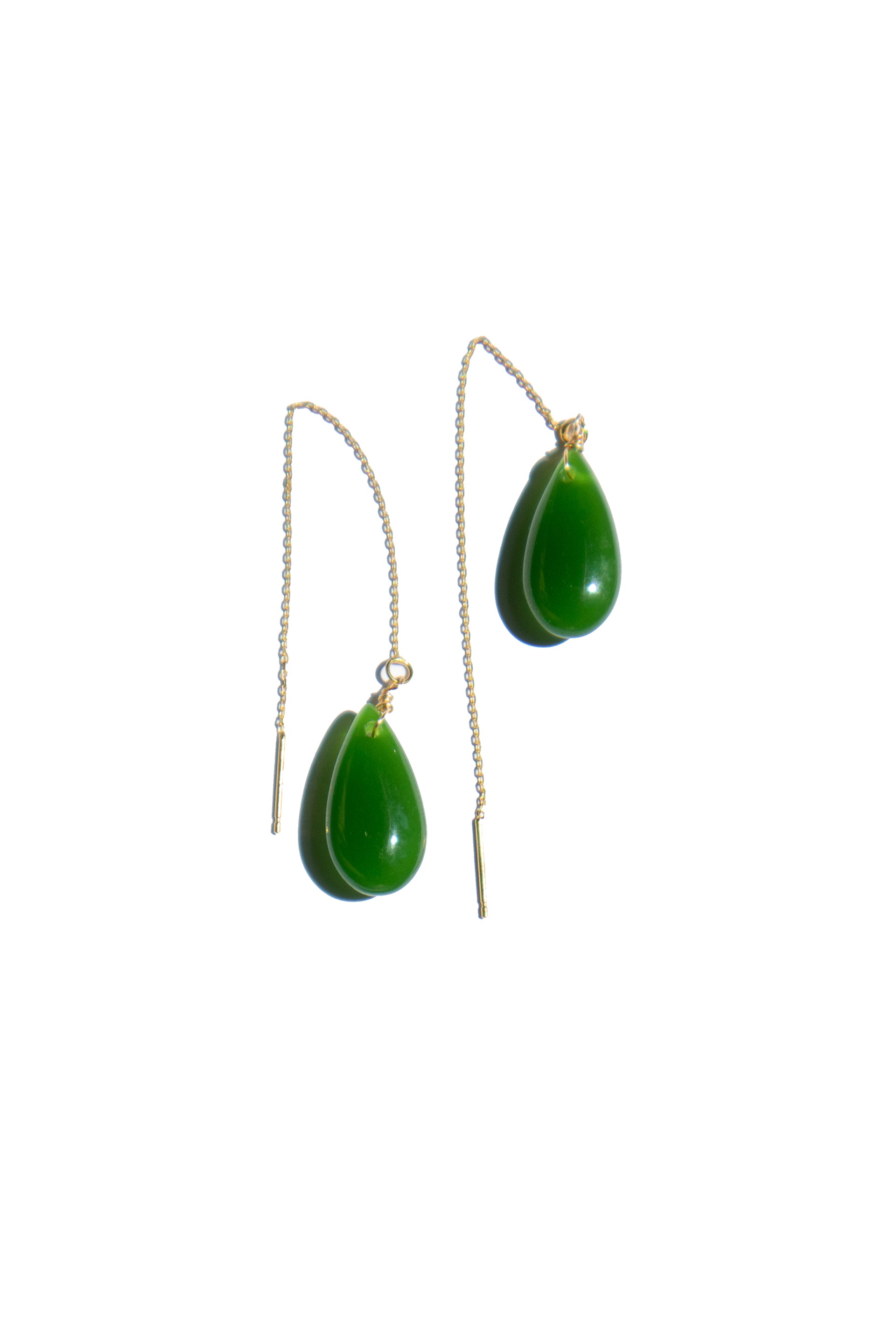 Waterdrop — Lab jade drop earrings - seree