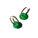 Willow — Green jade stone hoop earrings - seree