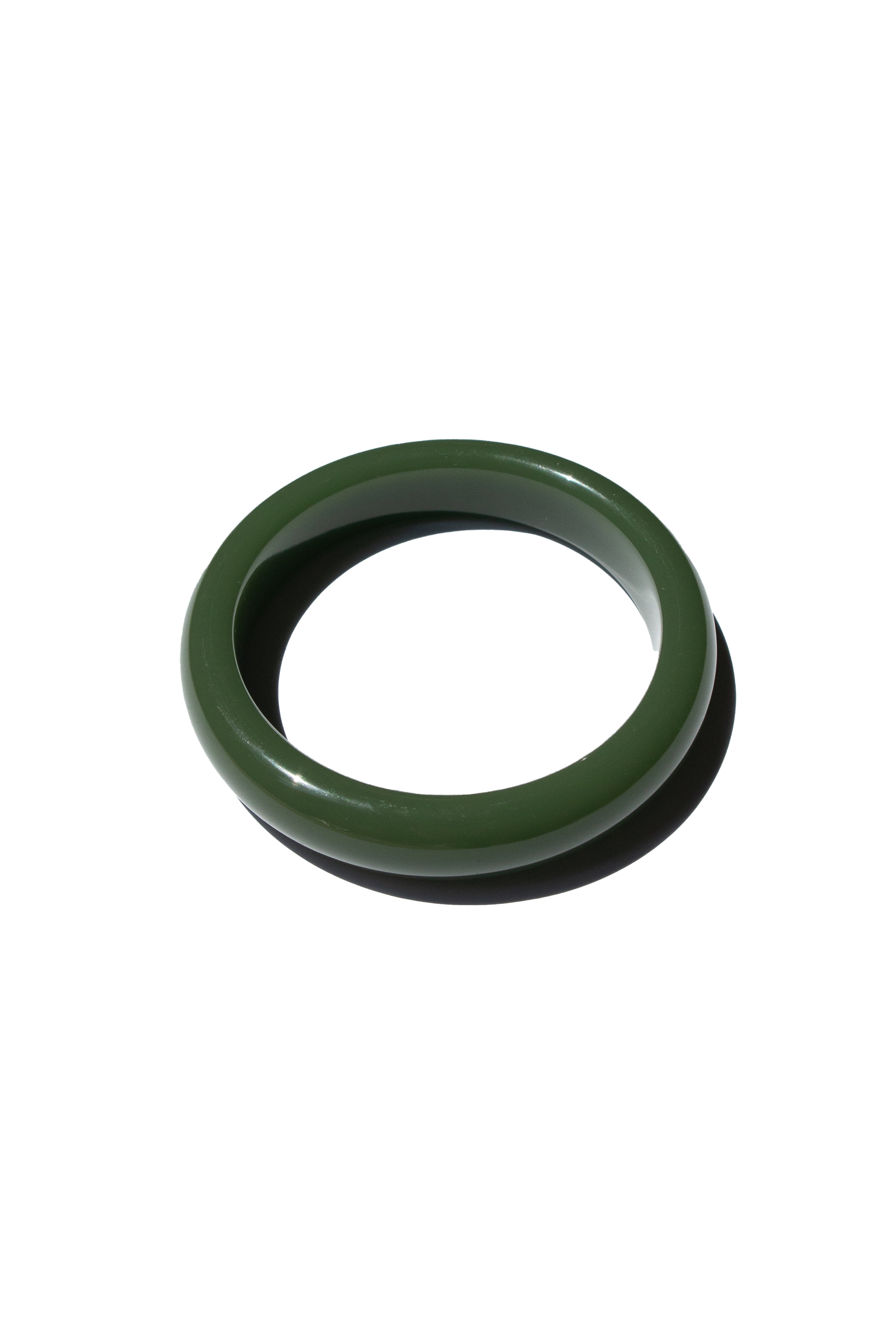 Smoke — Opaque green jade stone bangle - seree