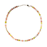 Summer — Beaded gemstone & pearl choker necklace - seree